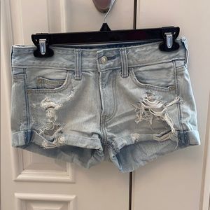 Distressed Abercrombie low rise denim shorts